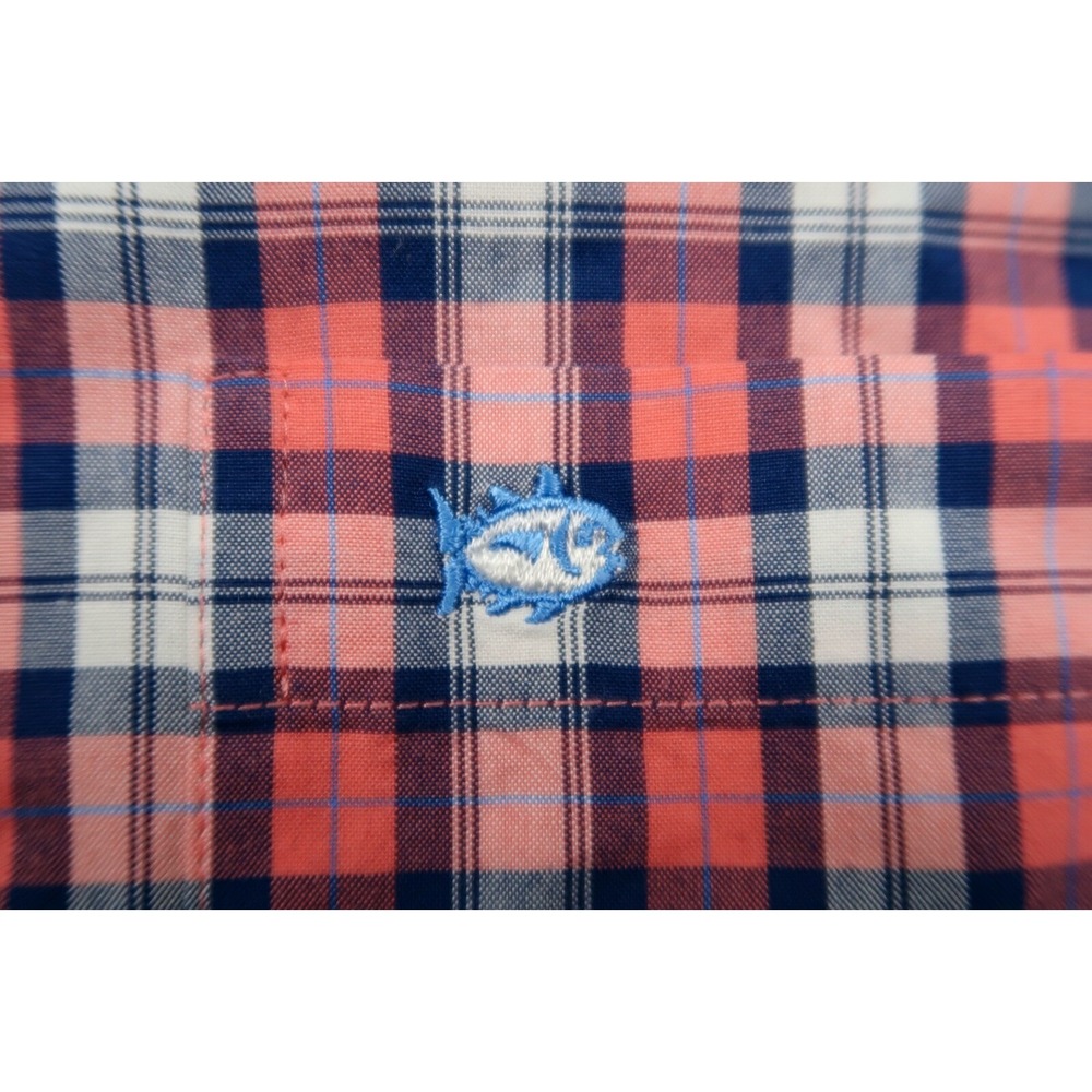 Southern Tide Mens Medium Pink Plaid Button Down Long Sleeve‎ Oxford Shirt